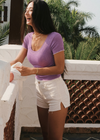 Riviera Stitch Shorts | Weiße Feige