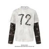 2024 Original American High Street Cut Camouflage Fake Two Long Sleeve T-Shirts Men's and Women's Design Sense Niche Autumn Tops