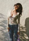 Colette Lace Knit Top | Ivoire Lilas