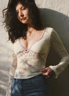 Colette Lace Knit Top | Ivoire Lilas