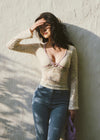 Colette Lace Knit Top | Ivoire Lilas
