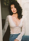 Colette Lace Knit Top | Ivoire Lilas