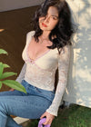 Colette Lace Knit Top | Ivoire Lilas